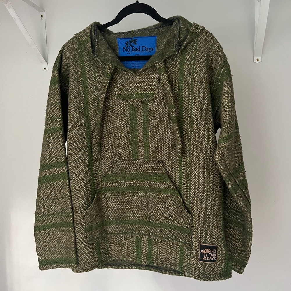 Mexican Baja Poncho Hoodie Sweater